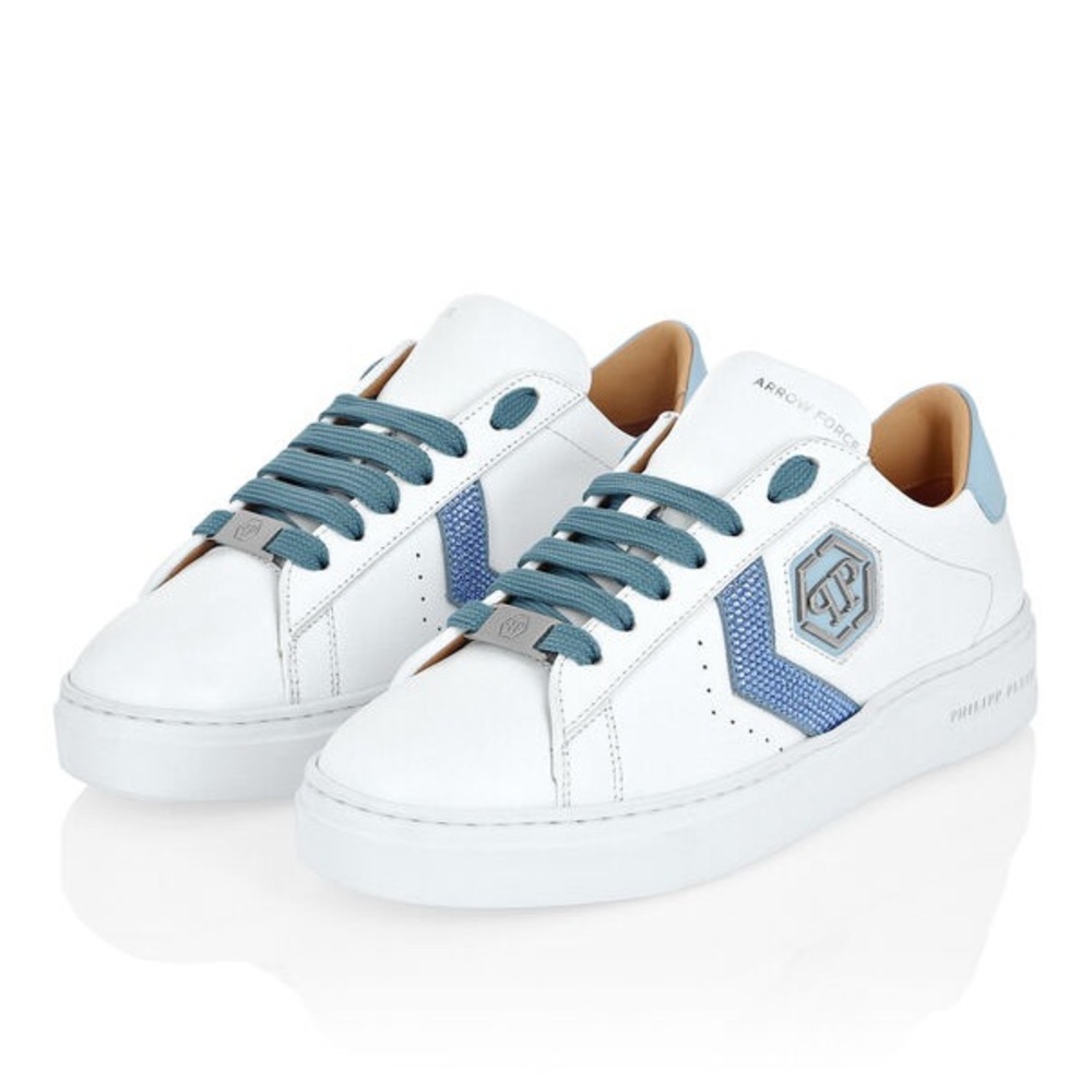 Philipp Plein Lo-Top Leather Arrow Force Strass Sneakers - Picture 5 of 11